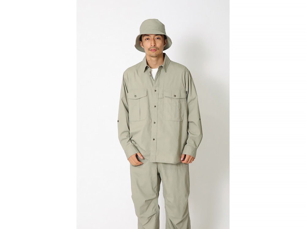 TAKIBI Light Ripstop Shirt S Beige