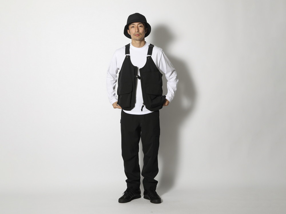 TAKIBI Weather Cloth Vest S Black(JK-24SU10202BK) | TAKIBI