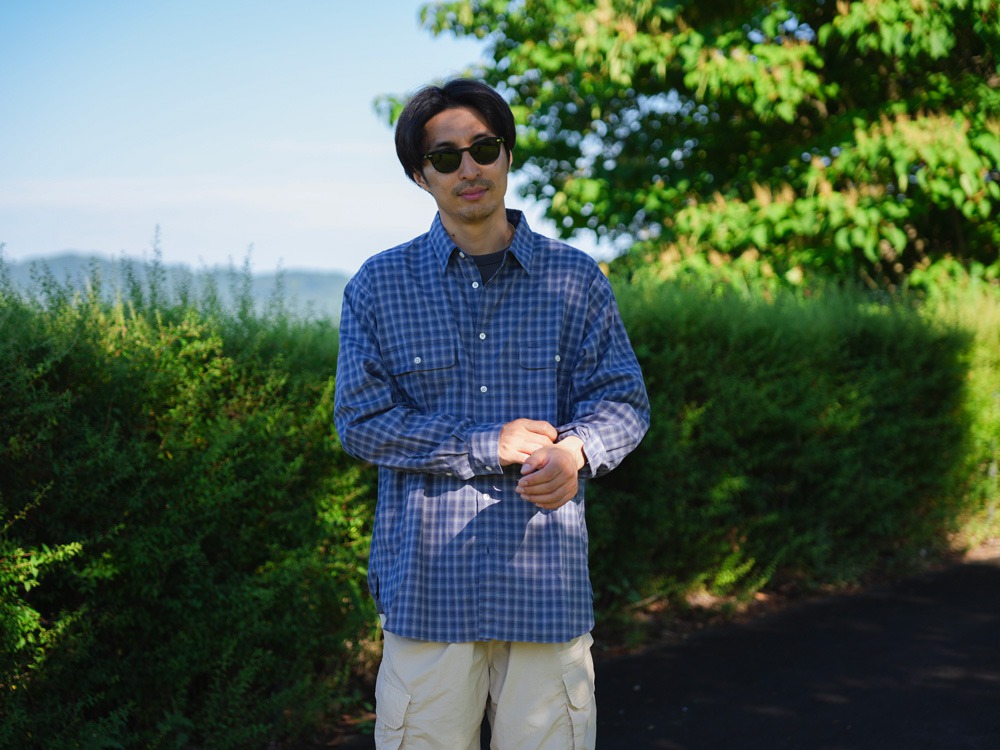 【先行予約商品】Organic Cotton Ombre Check Shirt S BROWN CH