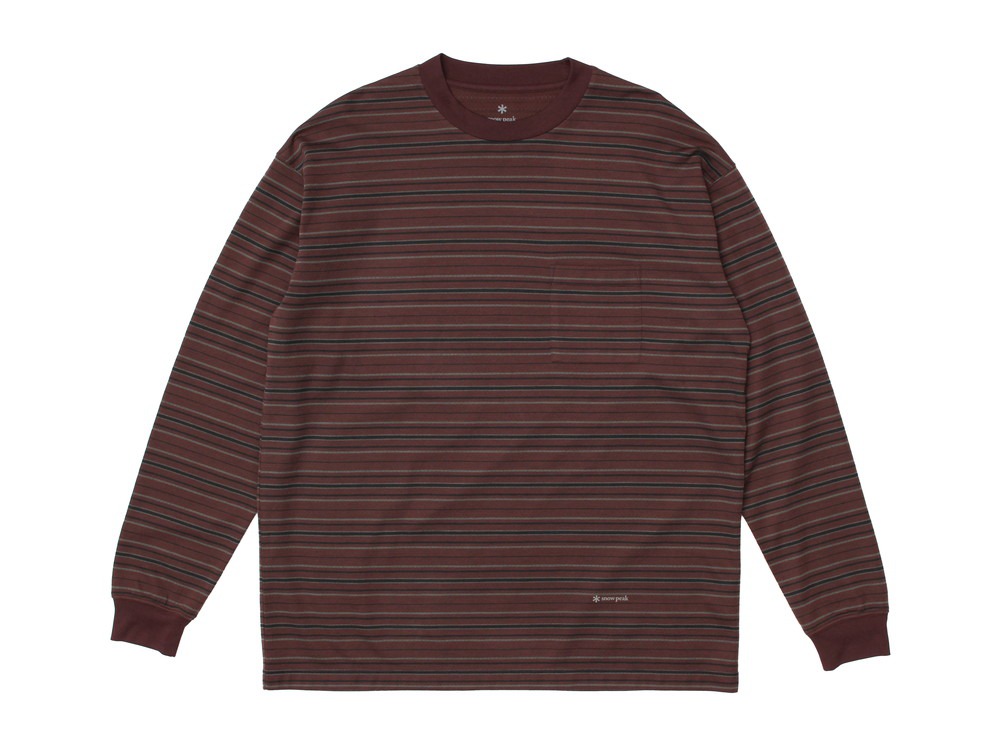 【先行予約商品】Hybrid Wool Mesh Stripe L/S T M BROWN BD