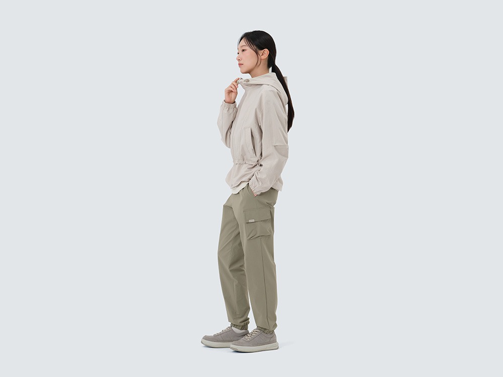 Polywasher Women's Hood Windbreaker S LIGHT BEIGE