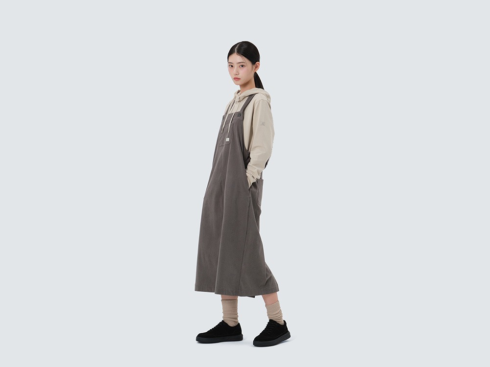 Corduroy Women's Overall Dress S DARK GREY