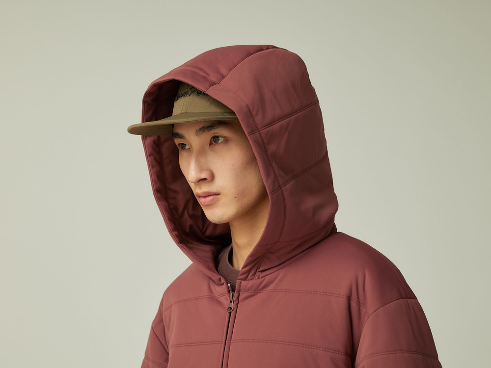 Flexible Insulated Zip Up Hoodie S LIGHT BROWN