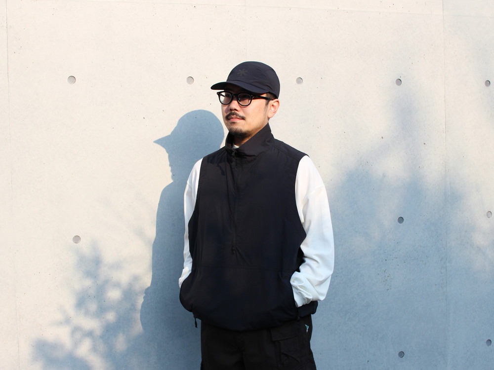 Nylon Tussah Utility Storage Vest M BLACK