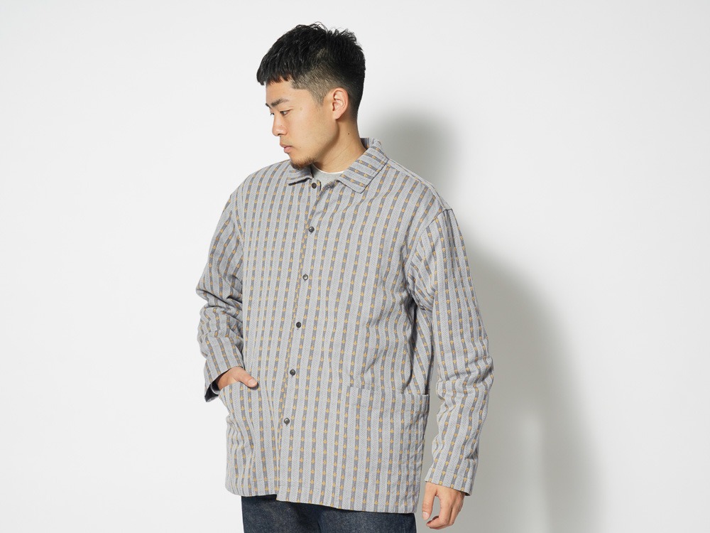 Cotton Dobby Herringbone Shirt M Orangedot