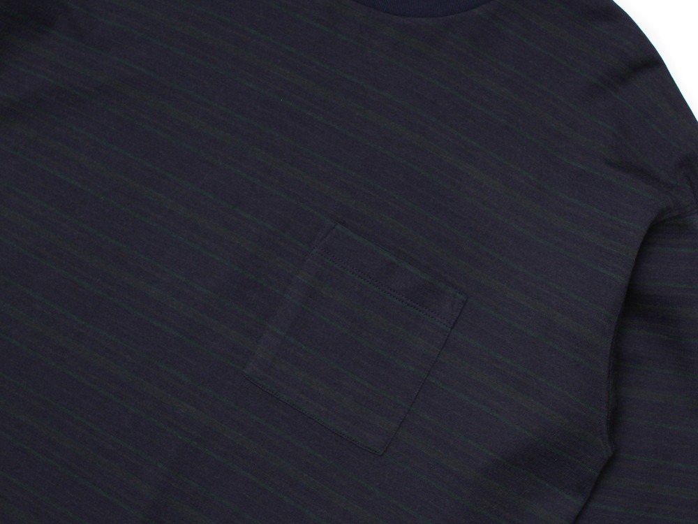 【先行予約商品】Hybrid Wool Mesh Stripe L/S T S BLUE BD