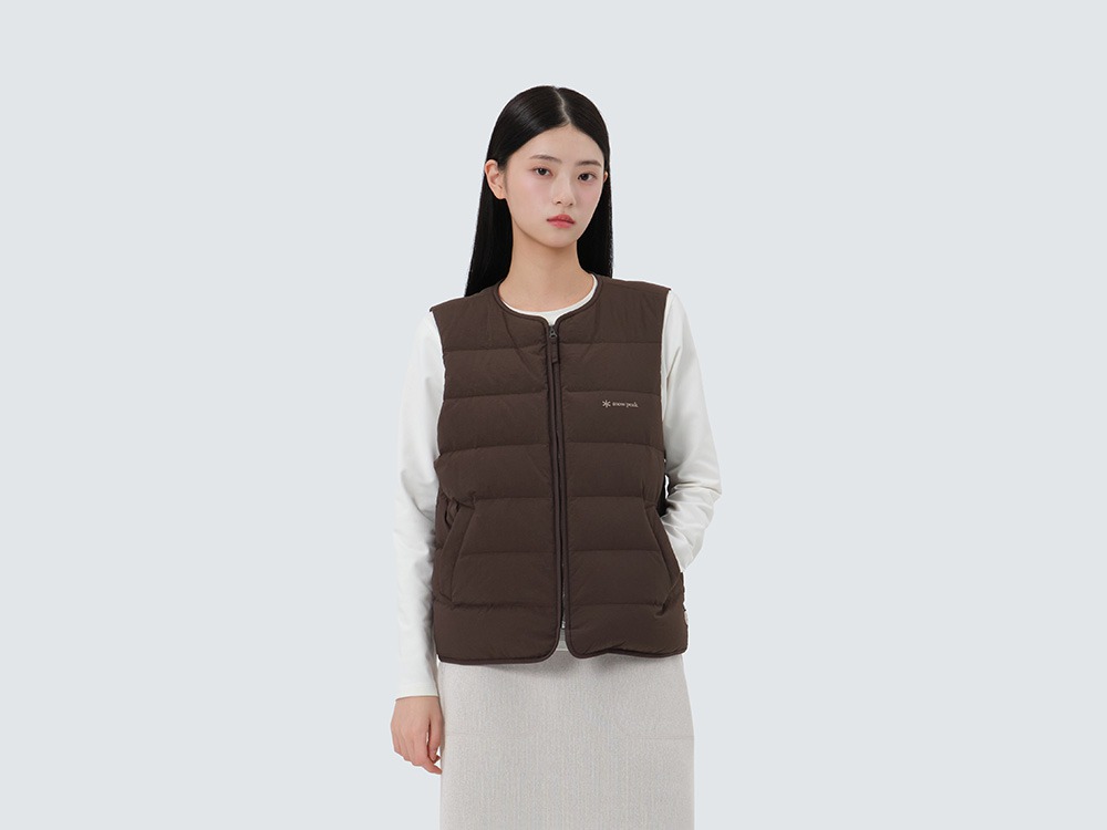 Land Women's Lightweight Down Vest M CHOCO BROWN