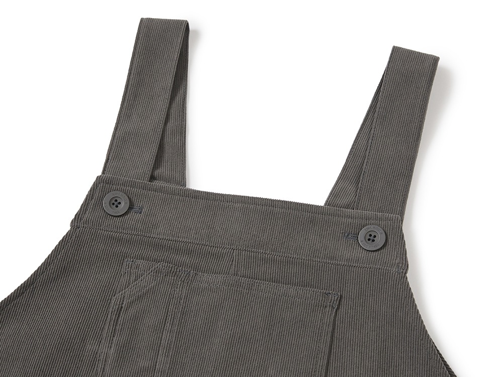 Corduroy Women's Overall Dress S DARK GREY