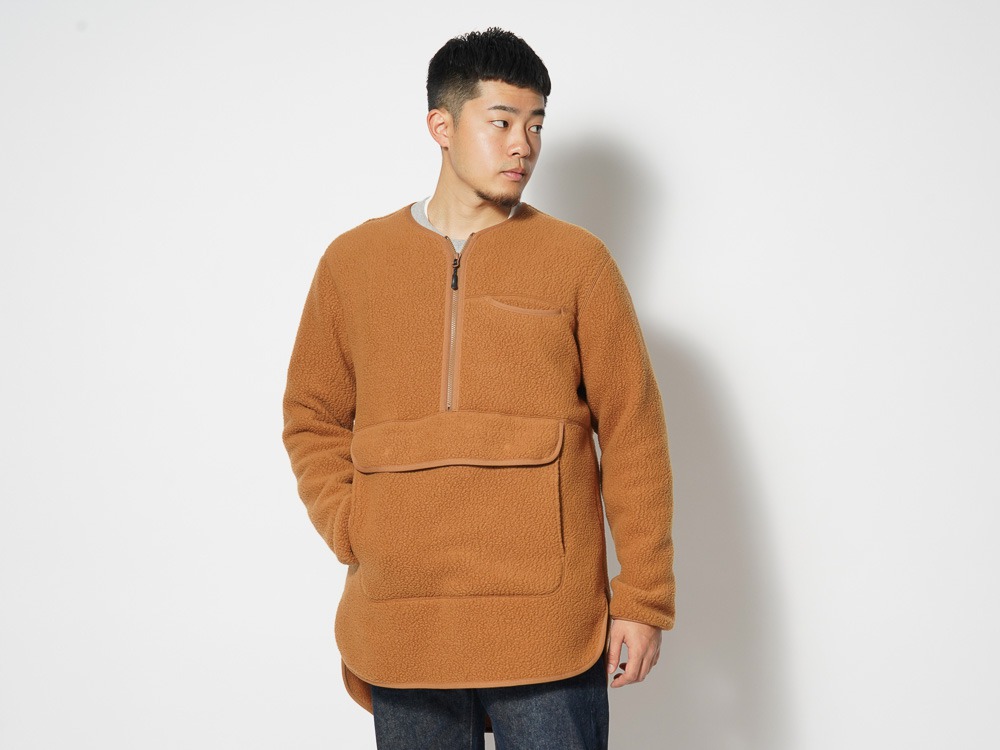 Thermal Boa Fleece Pullover S Brown