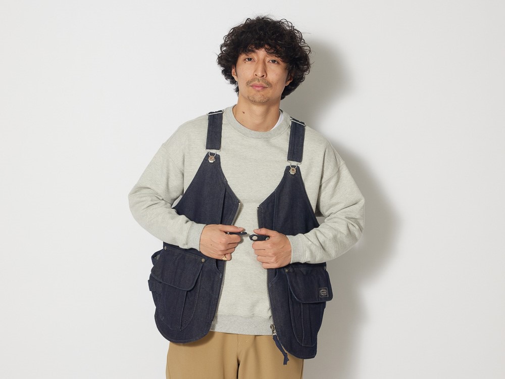 TAKIBI Denim Vest M Indigo