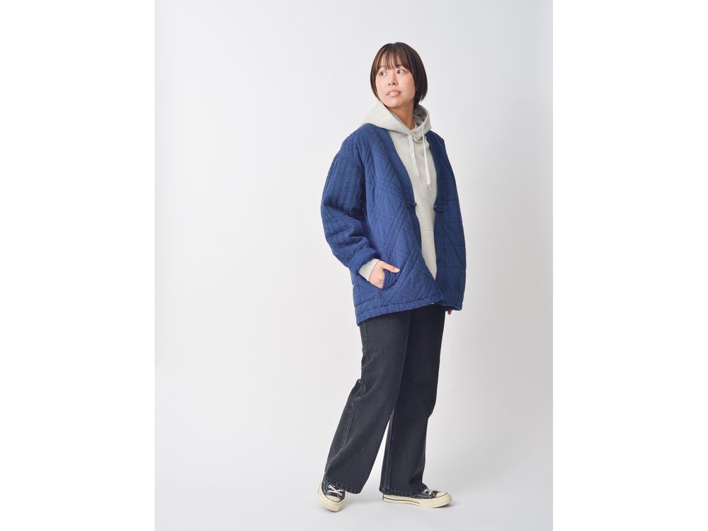 Patchwork Quilted NORAGI Jacket S Navy