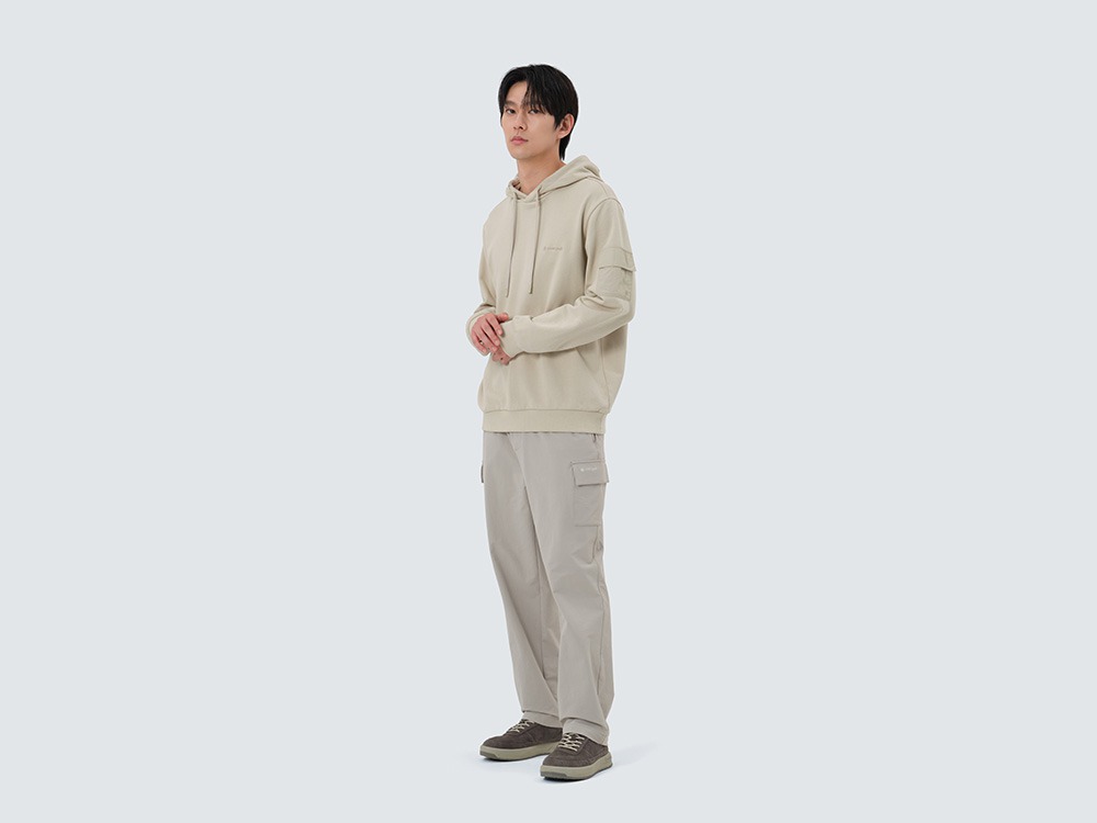 Land Pocket Hood T-Shirt M LIGHT BEIGE