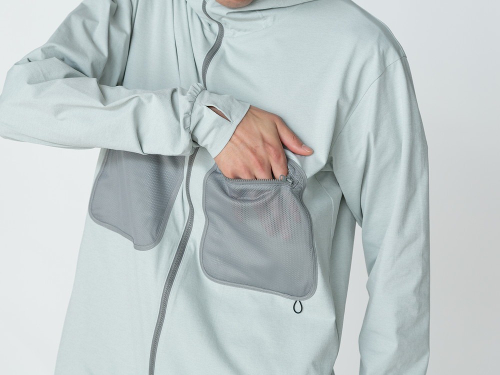 Water Active Zip Up Hoodie M LIGHT GREY