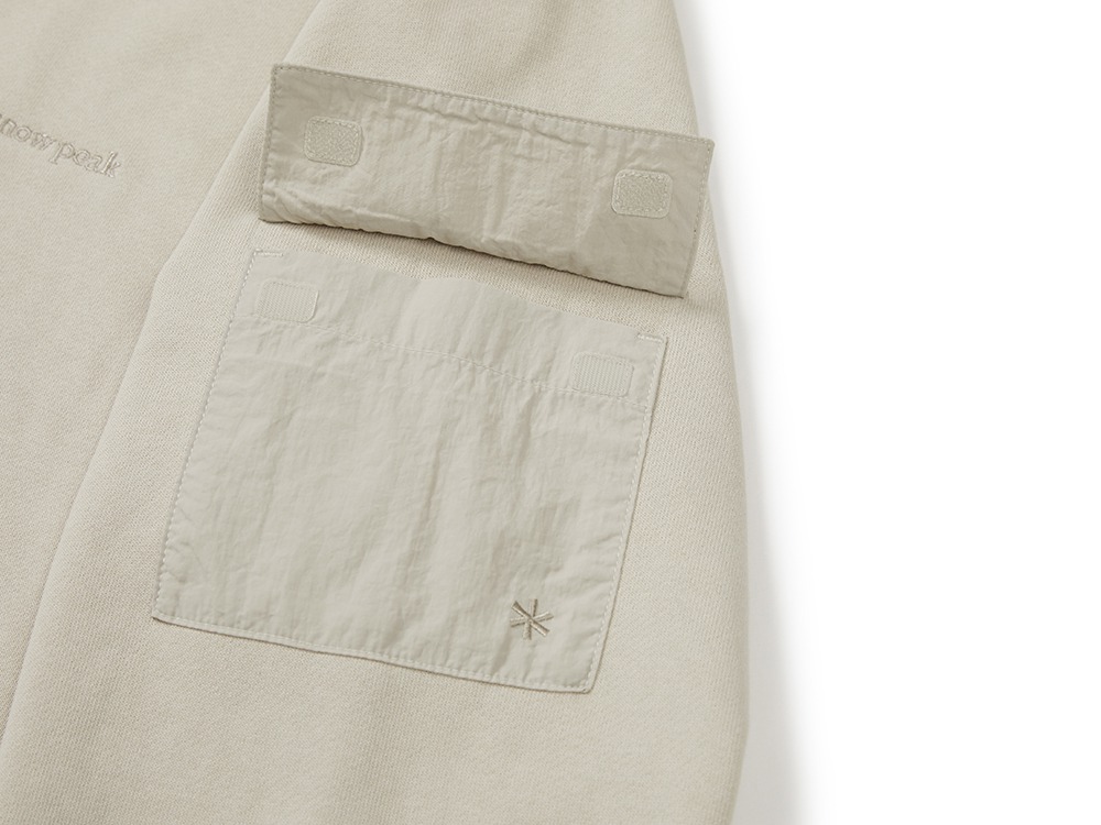 Land Pocket Hood T-Shirt M LIGHT BEIGE