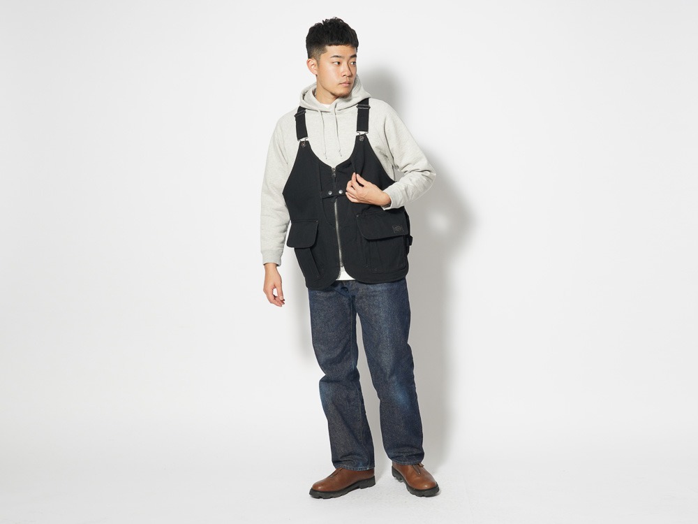 TAKIBI Denim Vest M Black(JK-23AU10703BK) | TAKIBI シリーズの通販