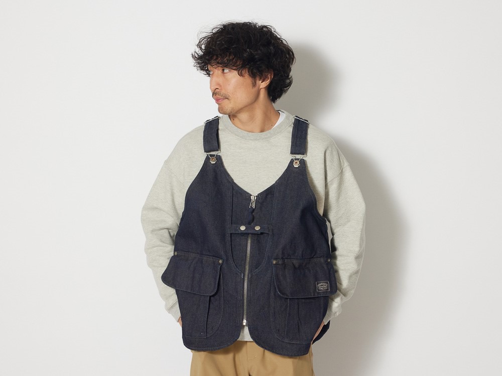 TAKIBI Denim Vest S Black