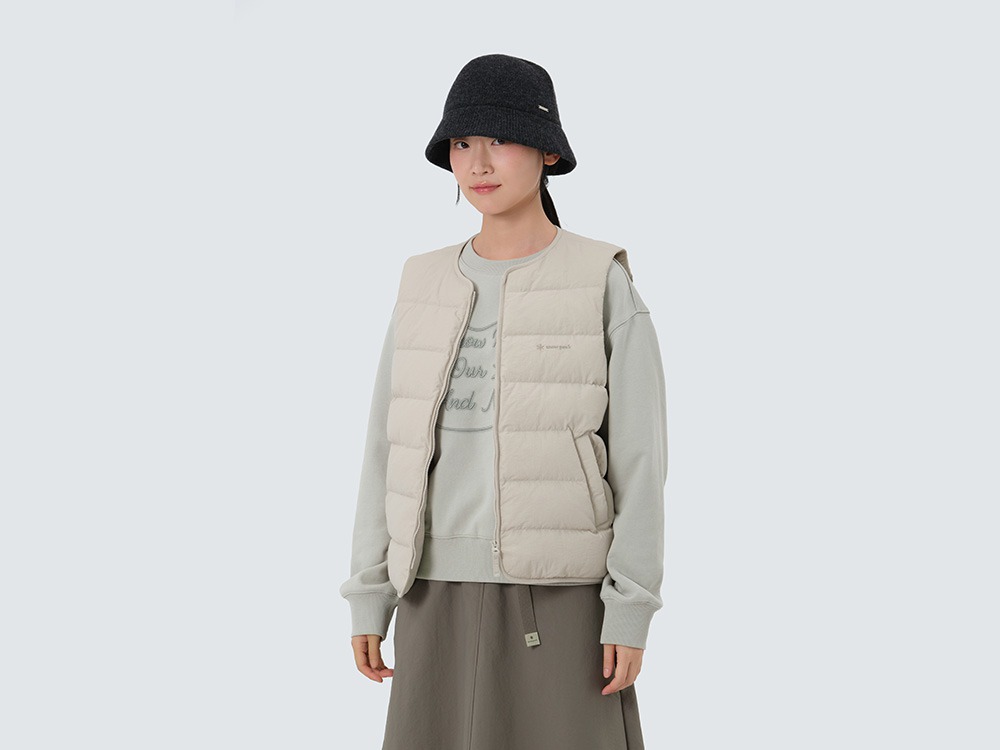Land Women's Lightweight Down Vest M LIGHT BEIGE