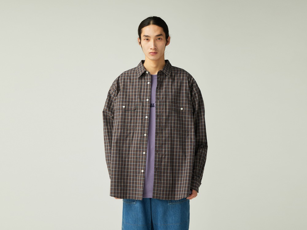 【先行予約商品】Organic Cotton Ombre Check Shirt S BROWN CH