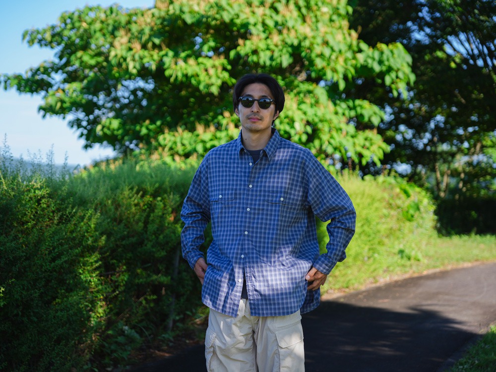 【先行予約商品】Organic Cotton Ombre Check Shirt S BROWN CH