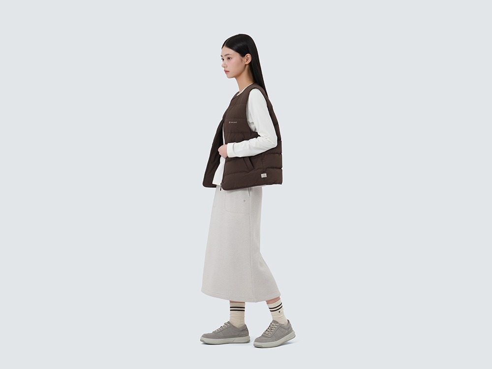 Land Women's Lightweight Down Vest M CHOCO BROWN