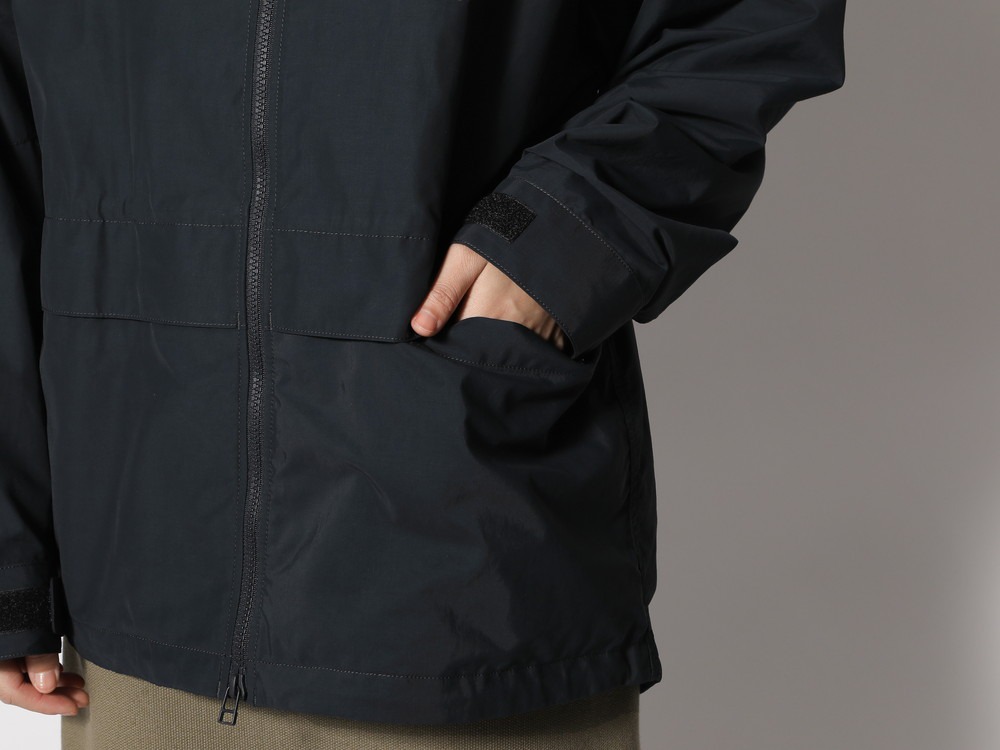 Light Mountain Cloth Zip Up Parka 1  Black