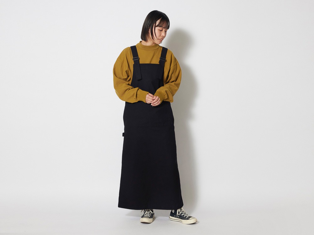 TAKIBI Canvas Dress 4 Olive