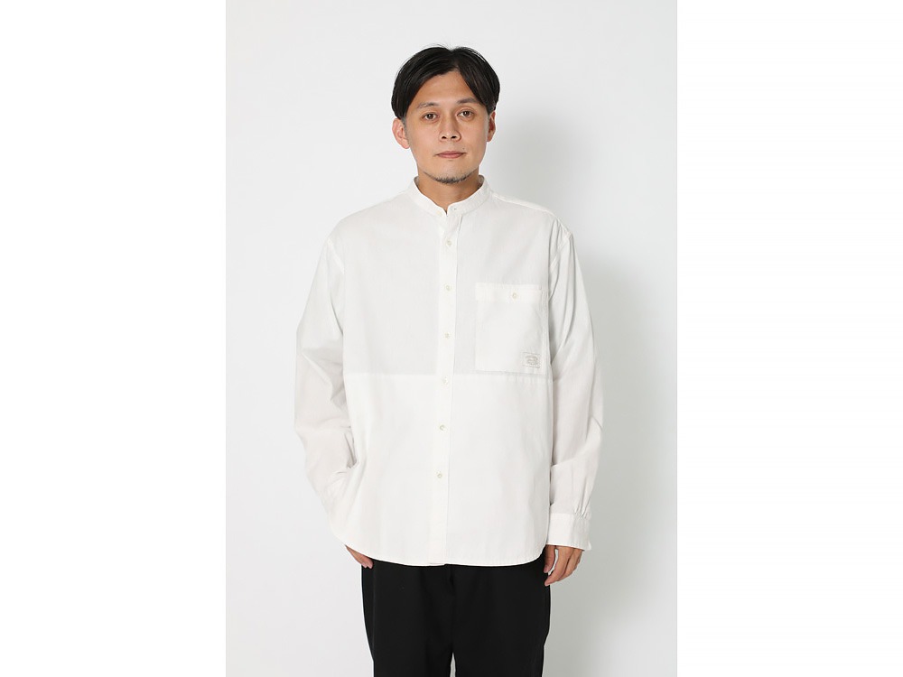 OG Cotton Poplin Stand-Collar Sh M BG