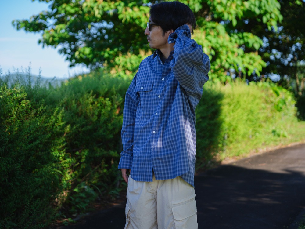 【先行予約商品】Organic Cotton Ombre Check Shirt S BROWN CH