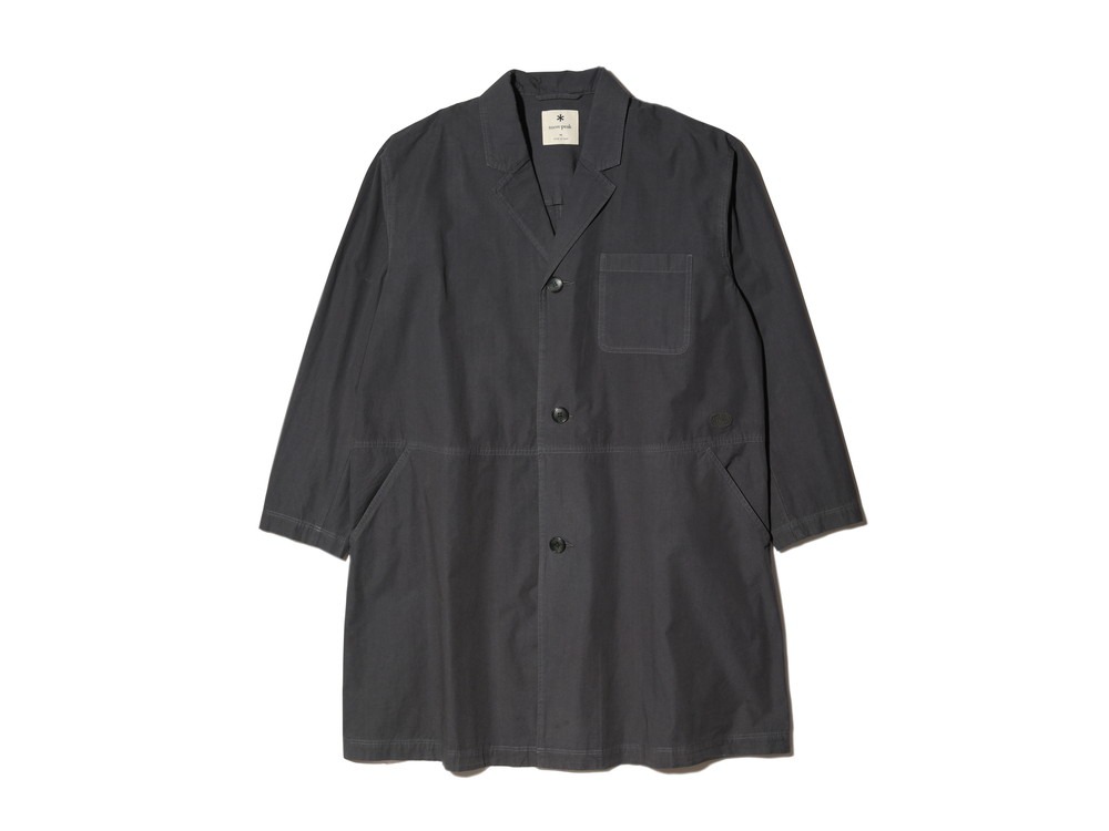 Natural-Dyed Recycled Cotton Coat L Charcoal