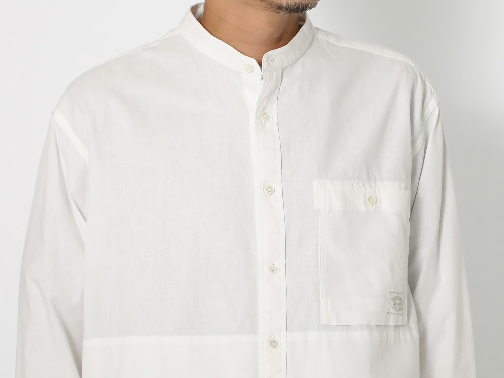 OG Cotton Poplin Stand-Collar Sh L BG