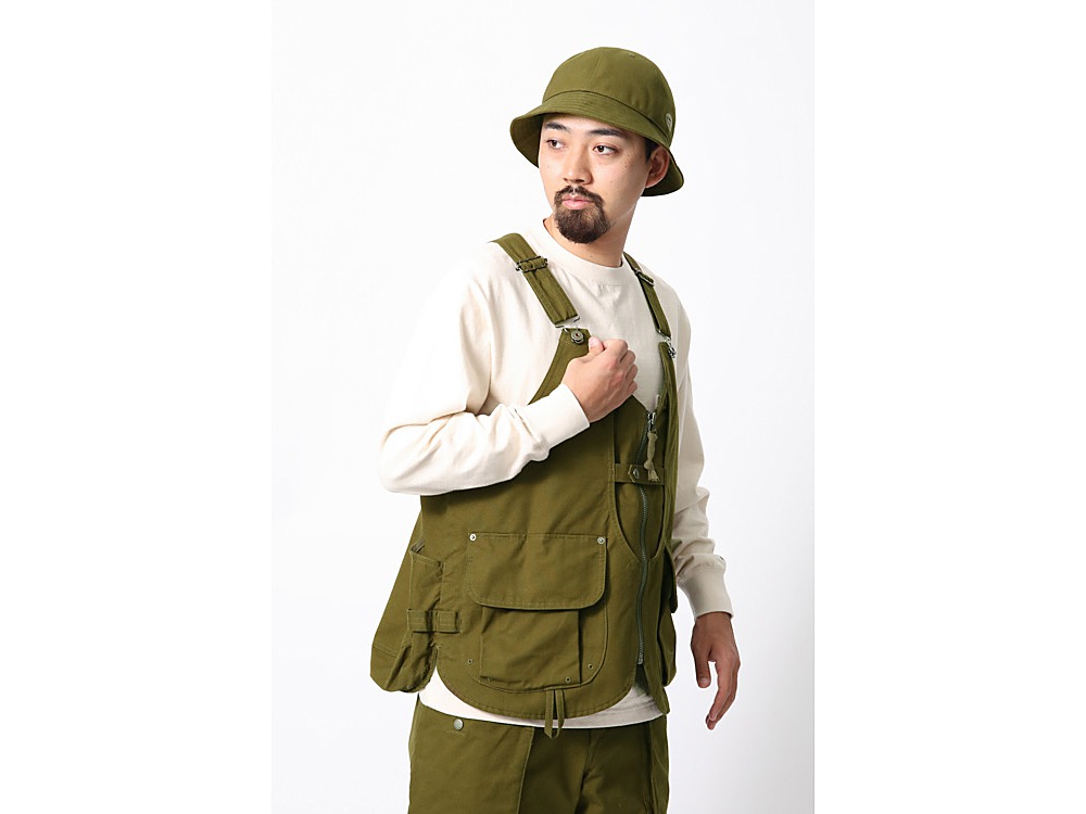 TAKIBI Canvas Vest M Olive