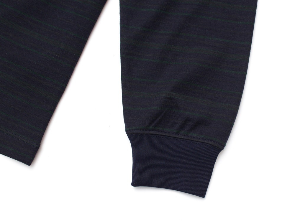 【先行予約商品】Hybrid Wool Mesh Stripe L/S T S BLUE BD