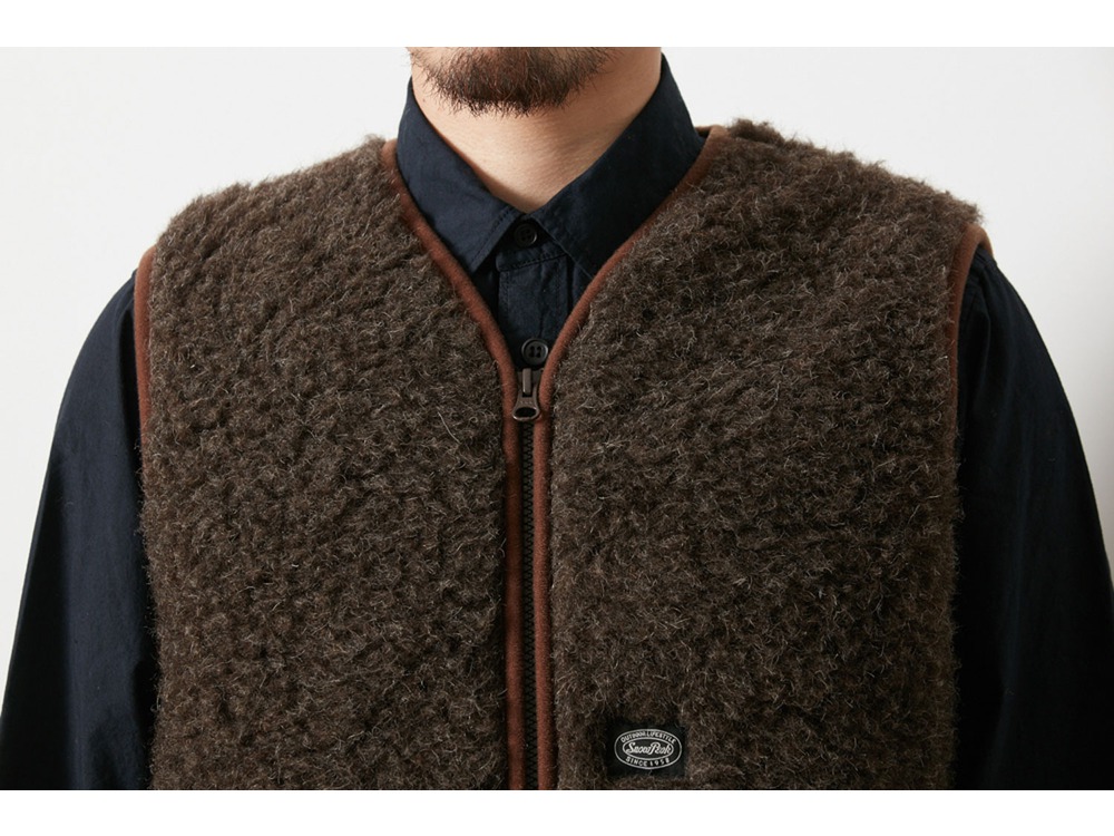 Wool Fleece Vest M Brown Wool Fleece Vest M Brown