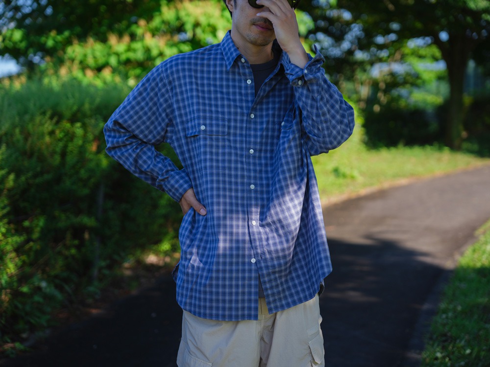 【先行予約商品】Organic Cotton Ombre Check Shirt S BROWN CH