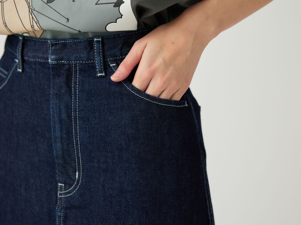 TAKIBI Denim Skirt 1 LIGHT BLUE