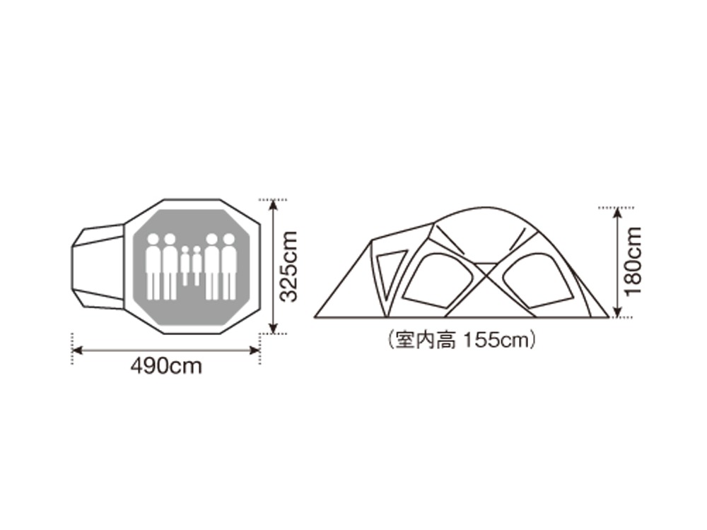 snow peak ドックドーム Pro.6 アイボリー 専用グランドシート付き