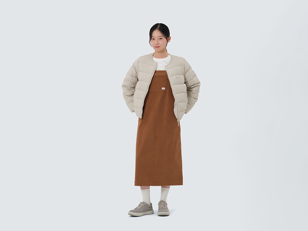 Corduroy Women's Overall Dress S BRICK
