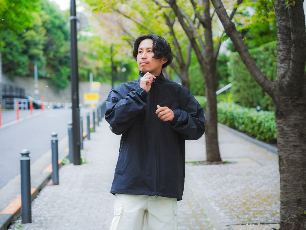 Light Mountain Cloth Stand Collar Jacket JK M CAHRCOAL