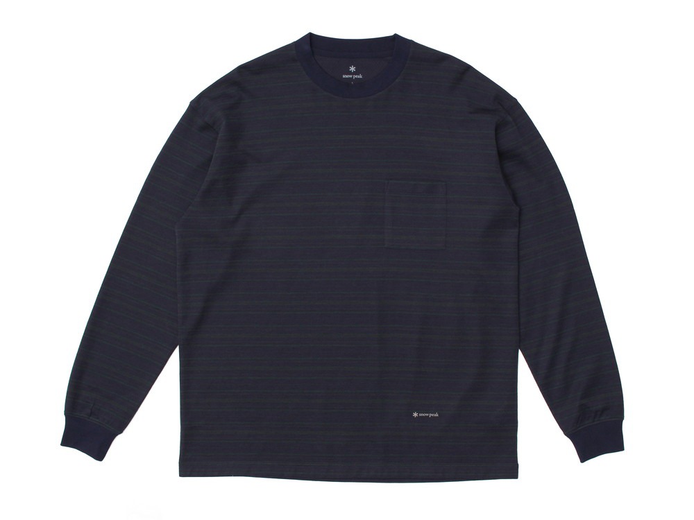 【先行予約商品】Hybrid Wool Mesh Stripe L/S T S BLUE BD