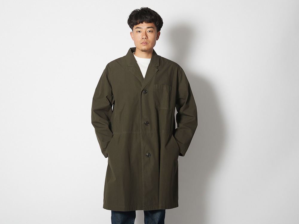 Natural-Dyed Recycled Cotton Coat L Charcoal