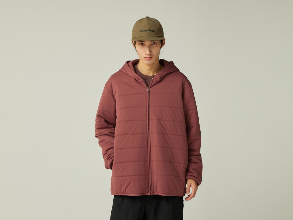 Flexible Insulated Zip Up Hoodie S LIGHT BROWN