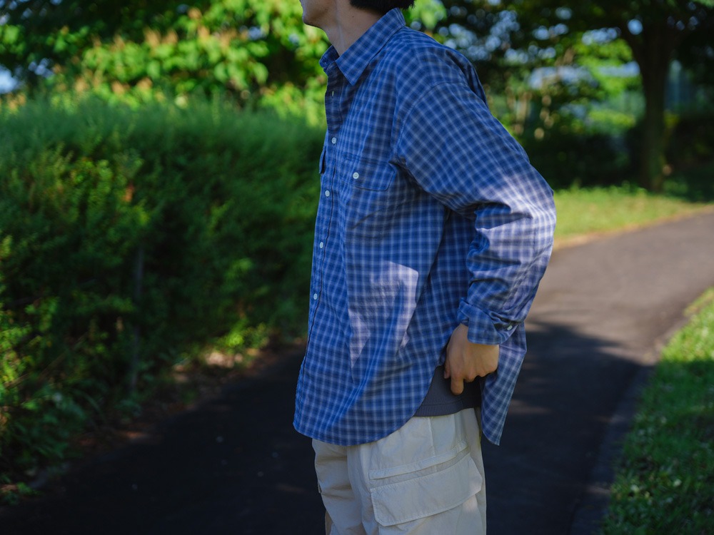 【先行予約商品】Organic Cotton Ombre Check Shirt S BROWN CH