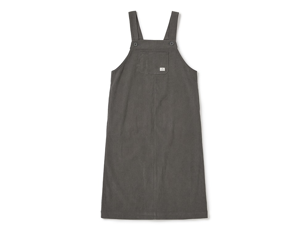 Corduroy Women's Overall Dress S DARK GREY