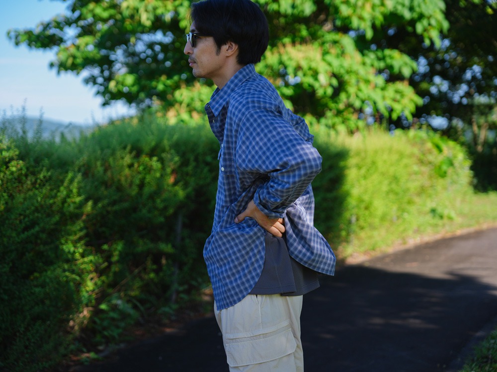 【先行予約商品】Organic Cotton Ombre Check Shirt S BROWN CH