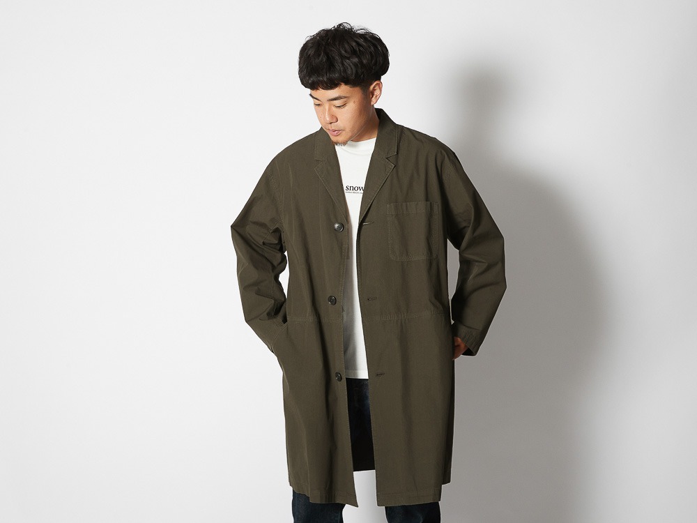 Natural-Dyed Recycled Cotton Coat L Charcoal