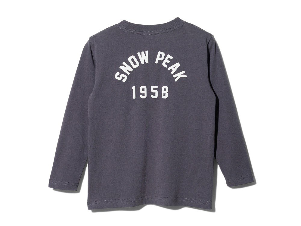 Kids Foam Printed L/S T shirt Snow Peak 1 Charcoal