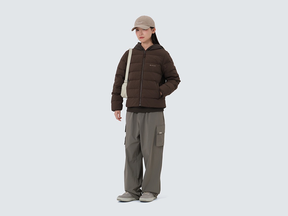 Land Women's Lightweight Down Jacket S CHOCO BROWN