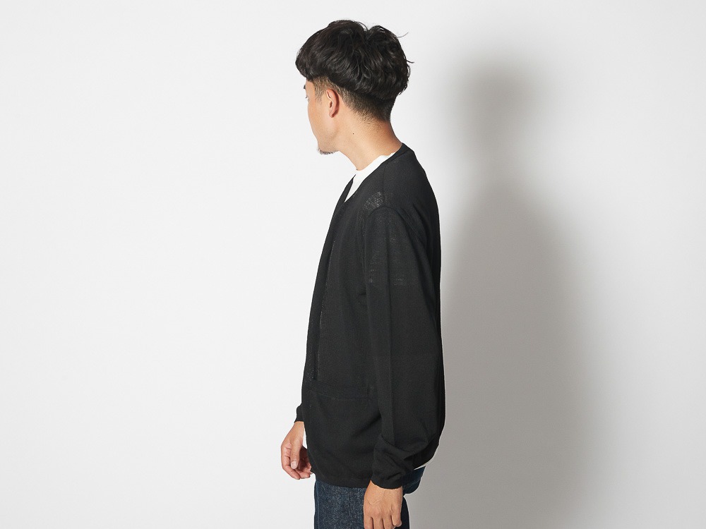 High Gauge Light Knit Cardigan M Black