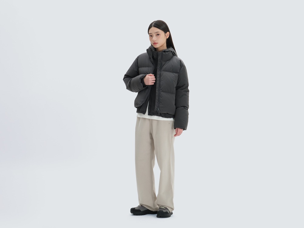 Bright Women's Semi-Cropped Heavy Down M CHARCOAL