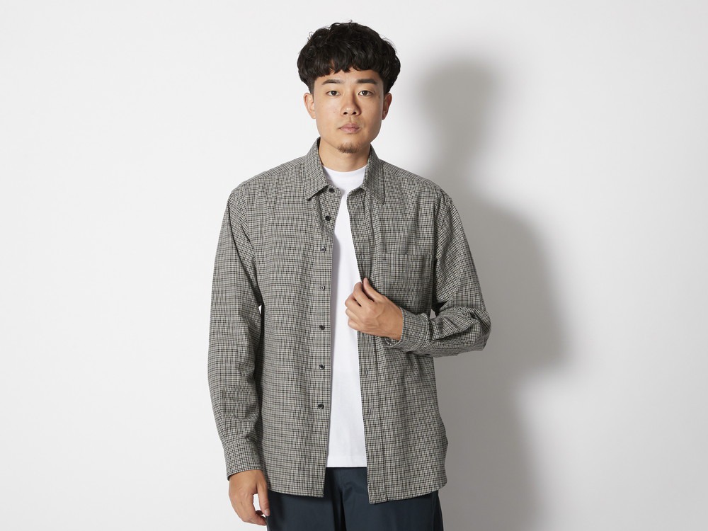 Niigata Made check Shirt S Grey